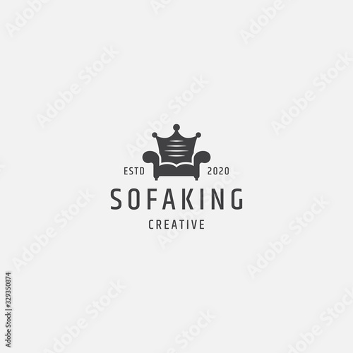 King sofa logo concept - vector