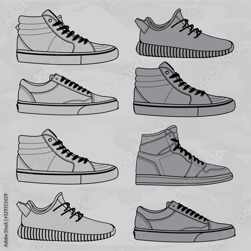 outline of shoes