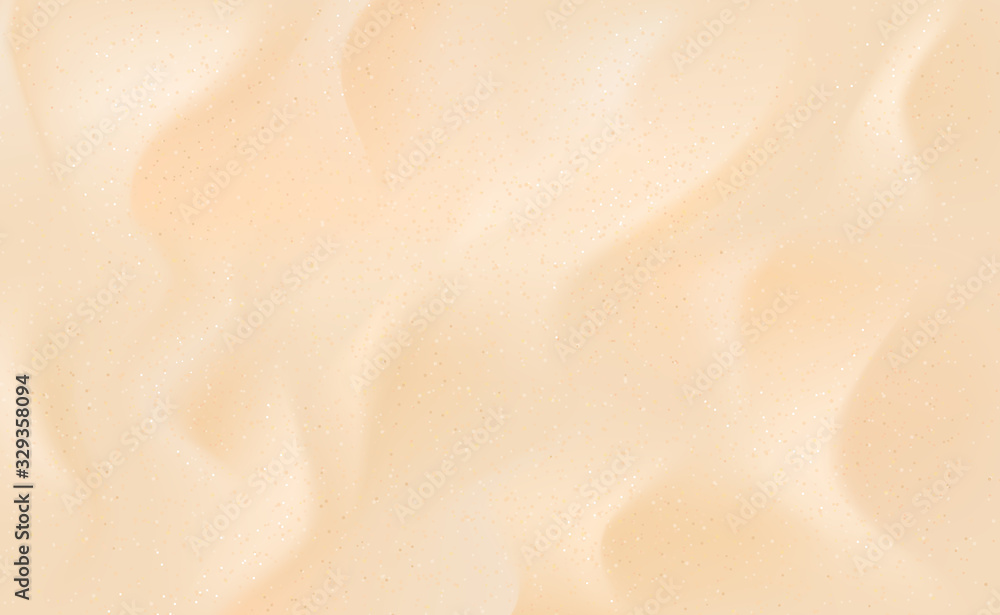 Texture of beach sand. Vector illustration with top view on realistic sea sand.