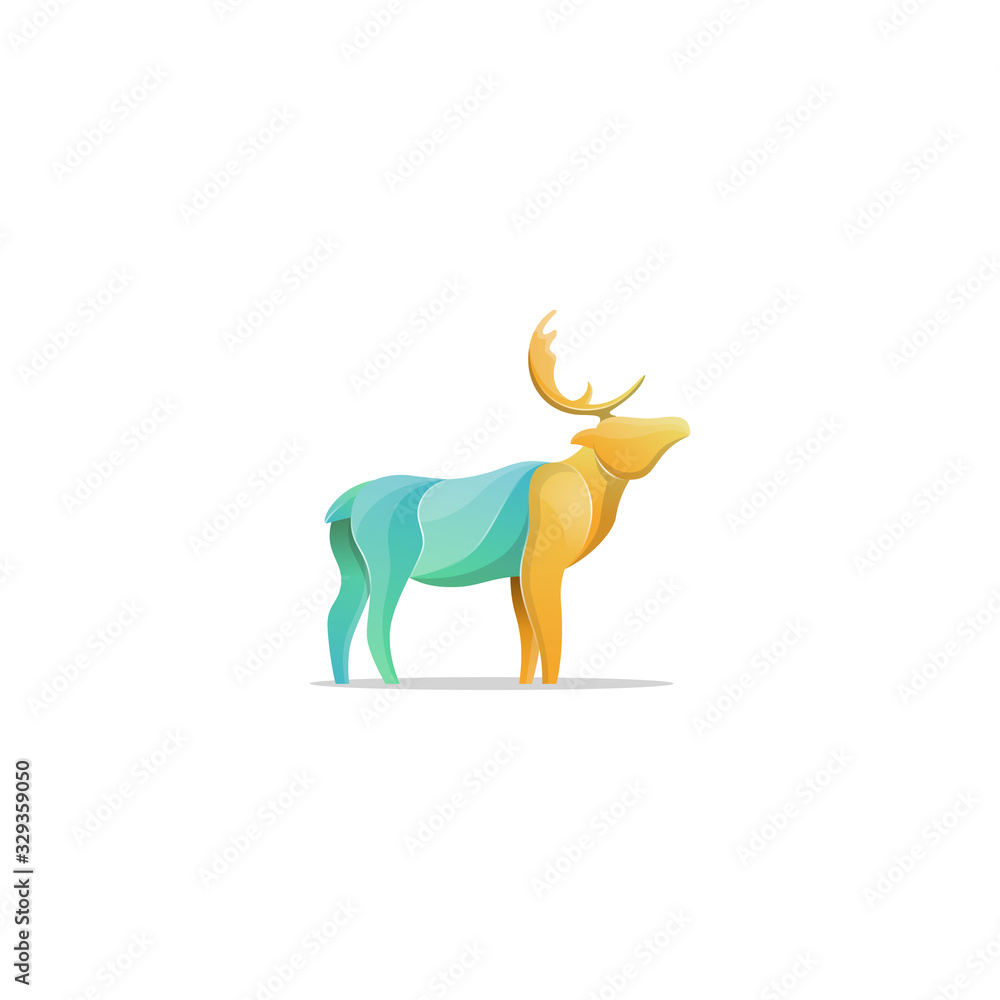 Fototapeta premium Awesome Gradient Deer Logo Design Professional, Colorful Deer Logo Modern