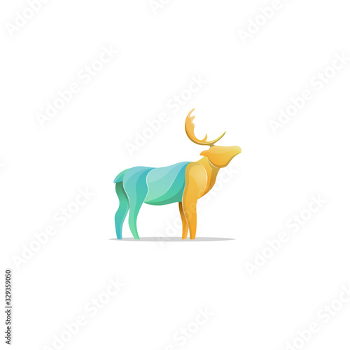 Awesome Gradient Deer Logo Design Professional  Colorful Deer Logo Modern