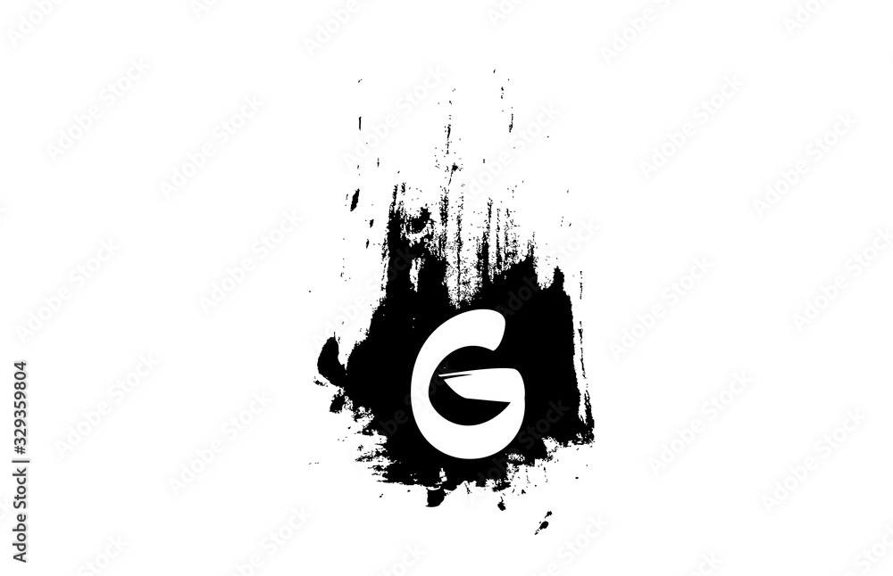 Fototapeta premium letter G grunge vintage alphabet letter logo with brush stroke icon design for business and company