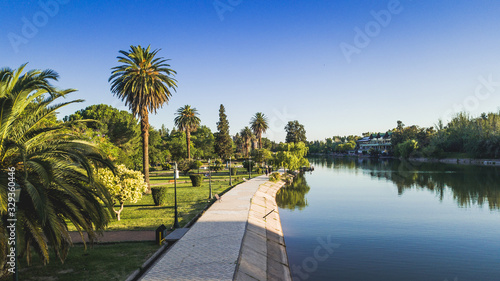 Lake in park in the afternoon