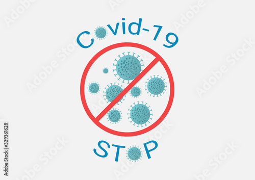 Concept of stop COVID-19 or coronavirus vector illustration.