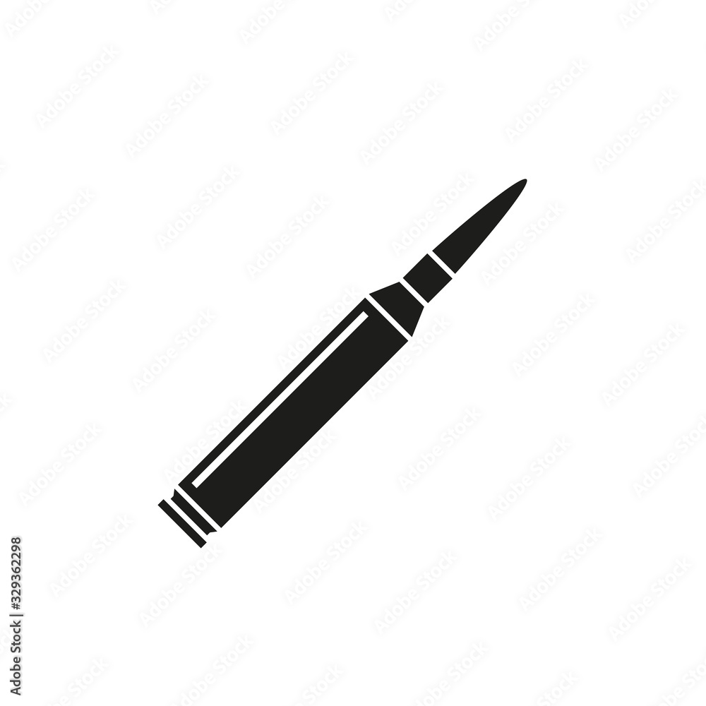Cartridge bullet icon, great design for any purposes. Vector illustration icon.