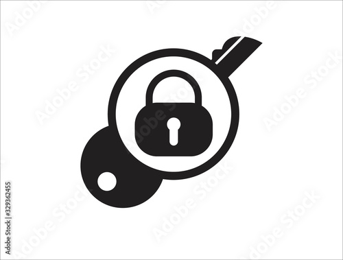 lock and key icon logo