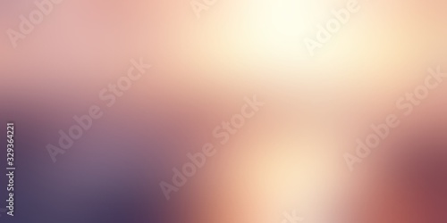Golden empty blur background decorated flares and shades. Glow large format banner. Shiny widescreen abstract illustration. Flare defocused texture. 