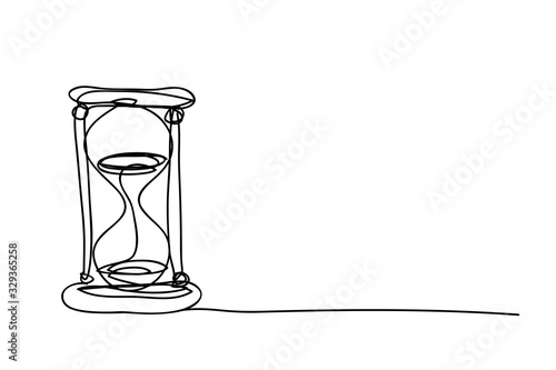 hourglass , line drawing style,vector design