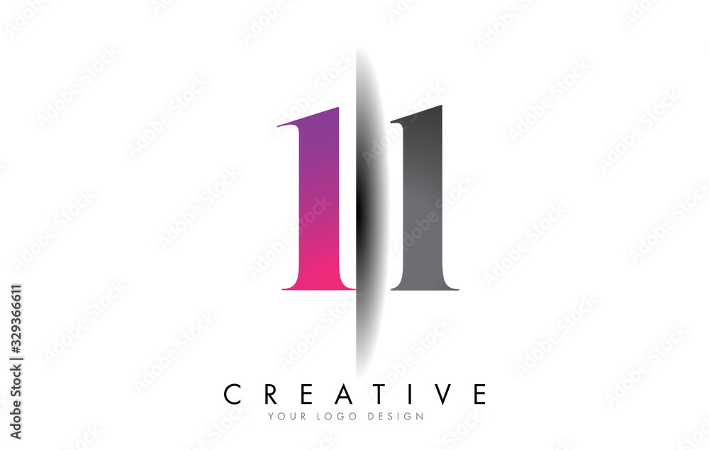 11 1 1 Number Logo with Creative Shadow Cut Design. 11 1 1 Number Logo with Creative Shadow Cut Design.