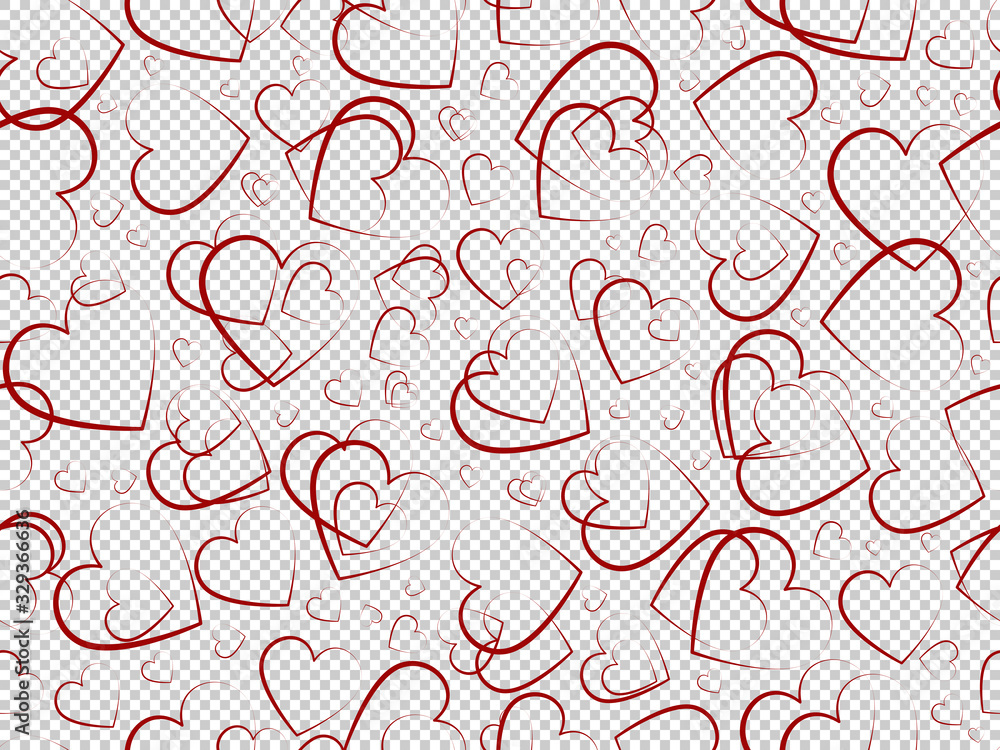 Hearts seamless pattern on a transparent background. Hearts seamless pattern on a transparent background.