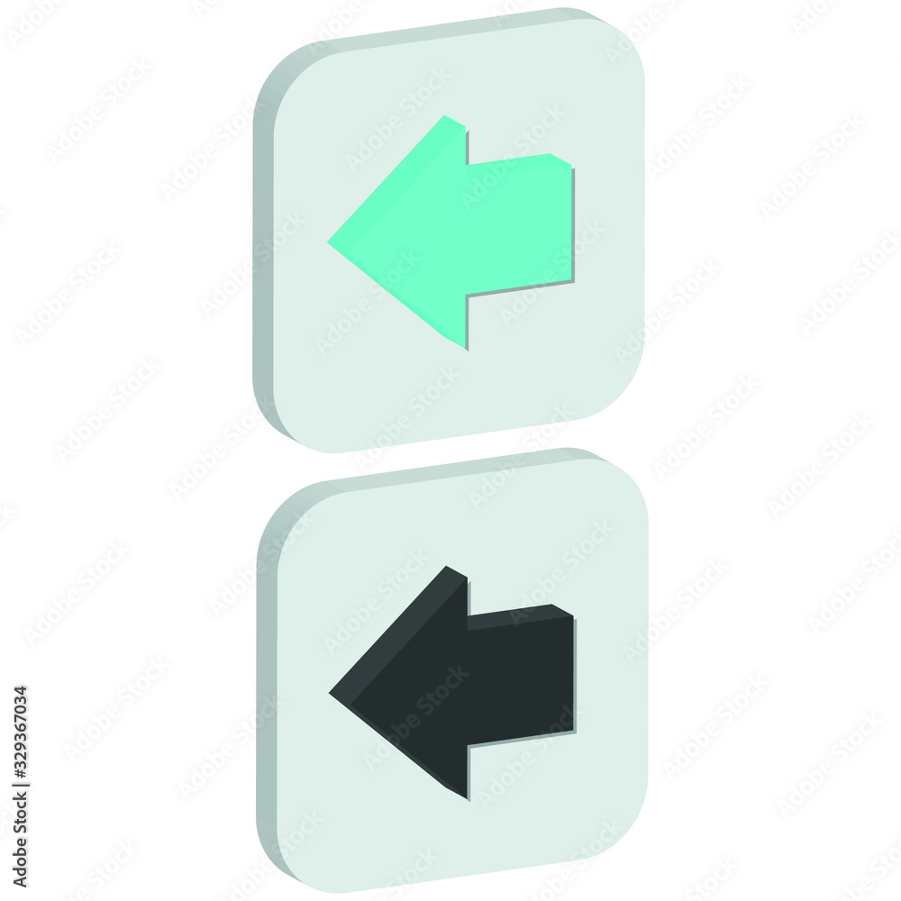 Flat left mark Icon in isometric style Flat left mark Icon in isometric style