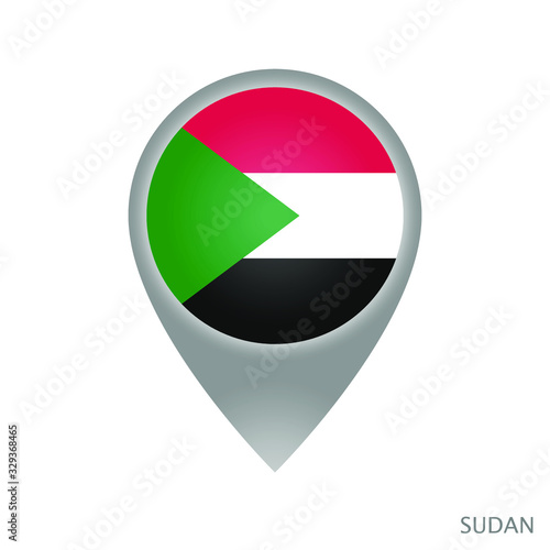 Free Download Map pointer with flag Sudan. Colorful pointer icon for map. Vector Illustration. - GFXLoad