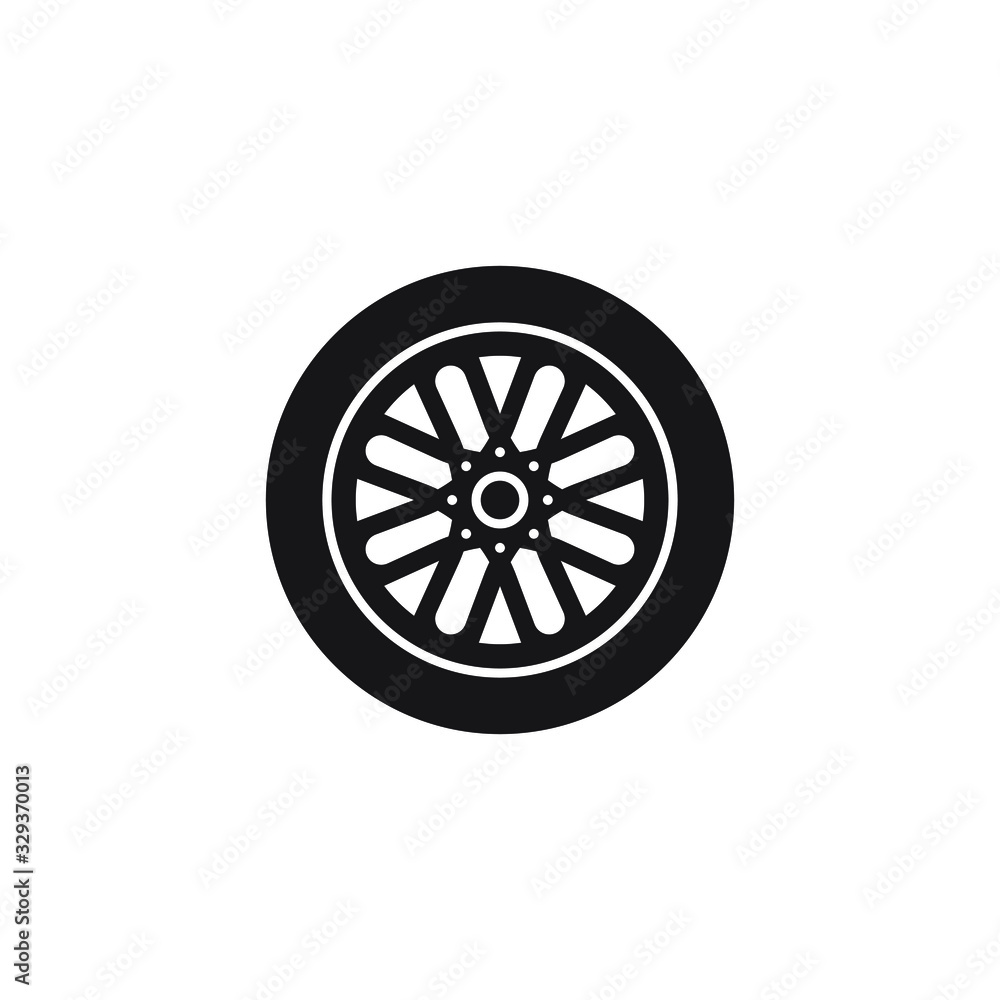 Car wheels icon design isolated on white background. Vector illustration