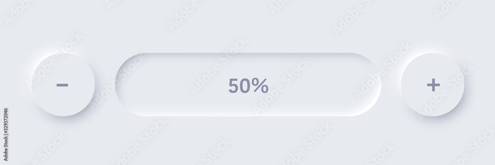 Vector neomorphism design white button slider Vector neomorphism design white button slider