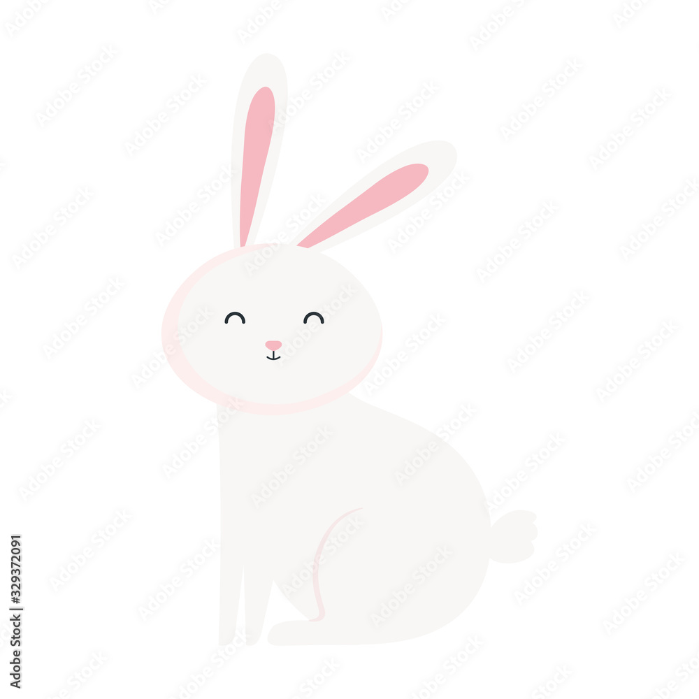 cute rabbit animal isolated icon vector illustration designicon