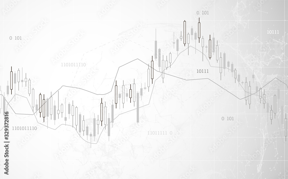 Financial trade concept. Stock market and exchange. Candle stick graph chart.