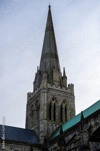 Fotografia The spire of chichester cathedral, West sussex, A British cathedral built in 107
