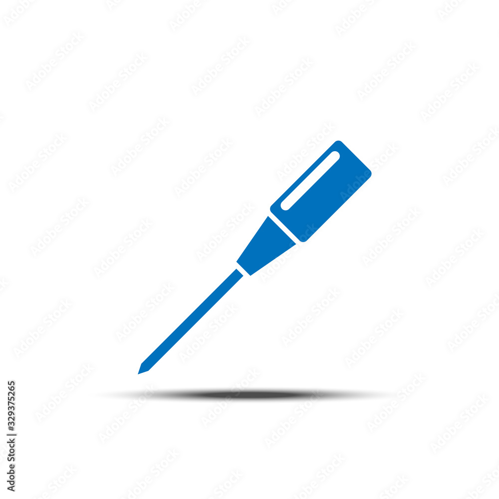 Vector screwdriver solid icon white background Vector screwdriver solid icon white background