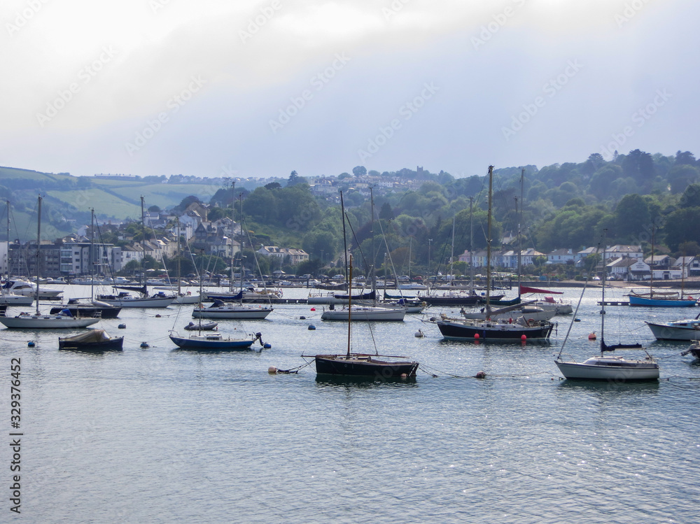 A bay filled with yachts, motor boats and small boats in the city of Dortmund. England, May 2018. A bay filled with yachts, motor boats and small boats in the city of Dortmund. England, May 2018.