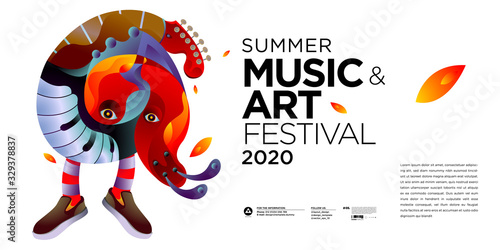 Photography Summer Colorful Art and Music Festival Banner and Cover Template for Event, Magazine, and Web Banner