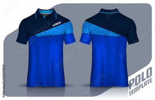 t-shirt polo templates design. uniform front and back view.