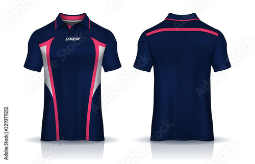 t-shirt polo templates design. uniform front and back view.