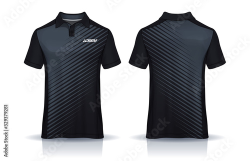 t-shirt polo templates design. uniform front and back view.