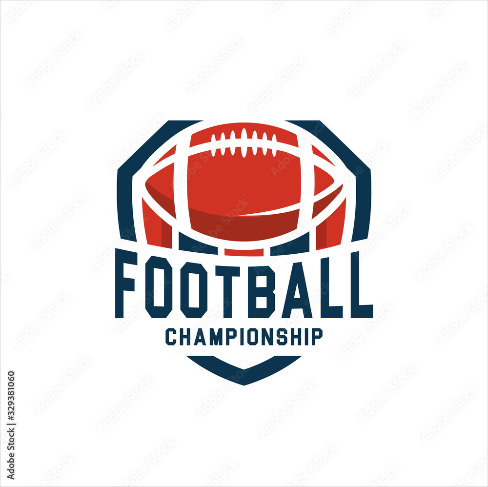 American football logo design. Rugby emblem championship template, club,  tournament, isolated on white background, emblem 23000029 Vector Art at  Vecteezy