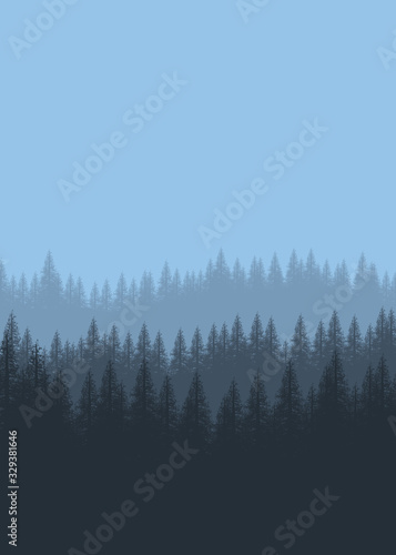 FLAT DESIGN MOUNTAIN FOREST FOR BACKGROUND , WALLPAPER , UI BACKGROUND , ADVENTURE BACKGROUND POSTER BACKGROUND