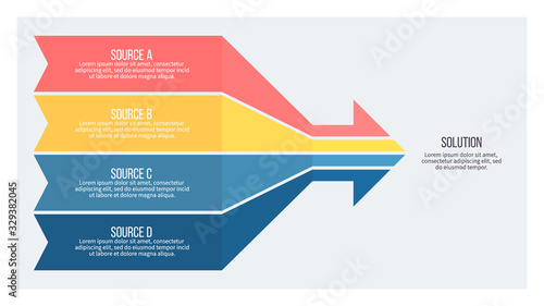 Business infographic. Arrow chart with 4 options. Vector template.
