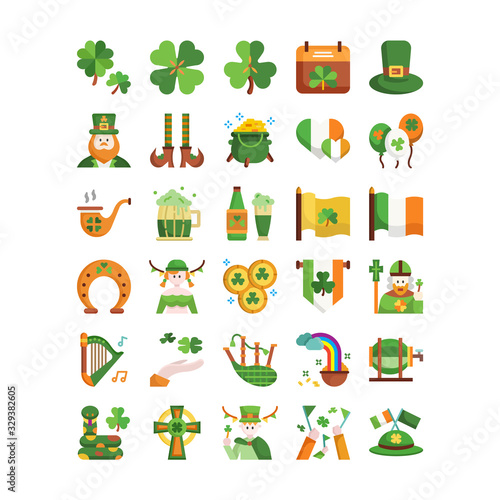Saint Patrick Day festival flat icon design, vector and illustration