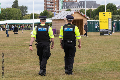 british police officers on duty in uniform