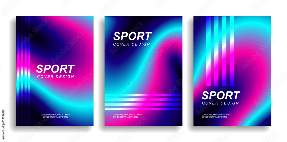 Set of designer covers. Mixed fluid gradient. Vector illustration eps10