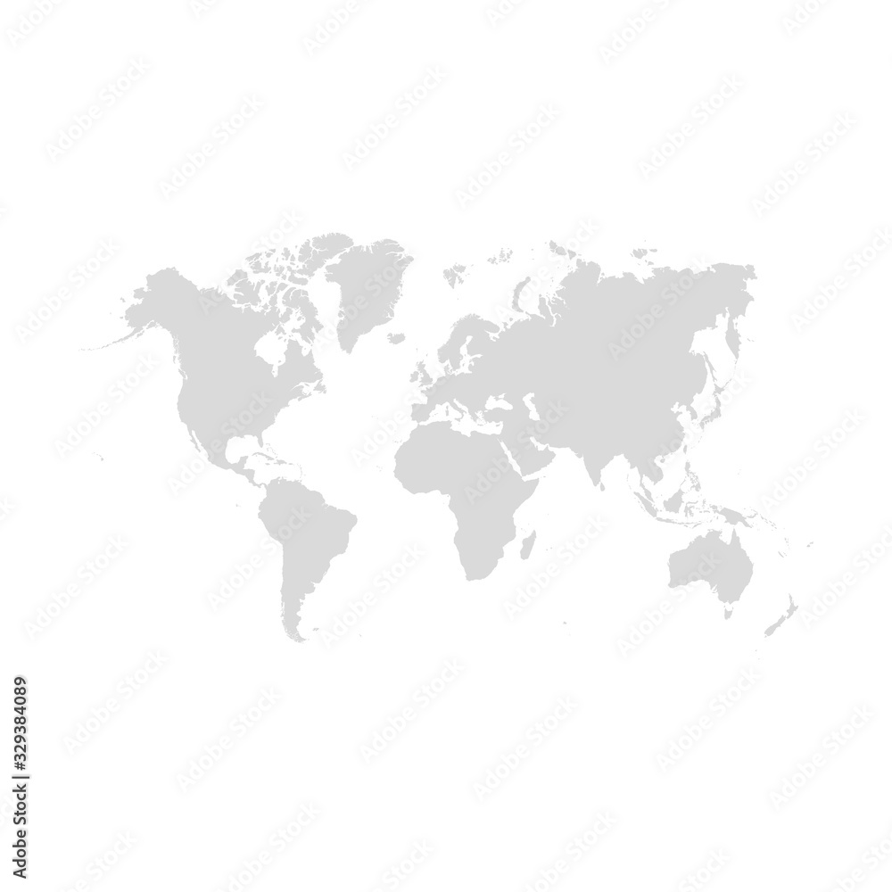 World Map Isolated on white background - stock vector.