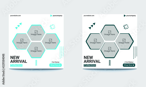 white background new arrival social media post design 