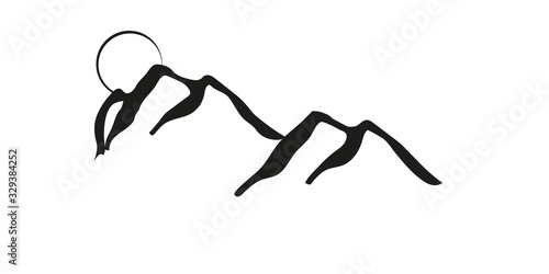 Minimalist Landscape Hills. Mountain Logo and symbol vector