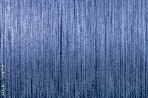 Billede på lærred blue cotton thread from weaving machine, Indigo dyed yarn woven background,