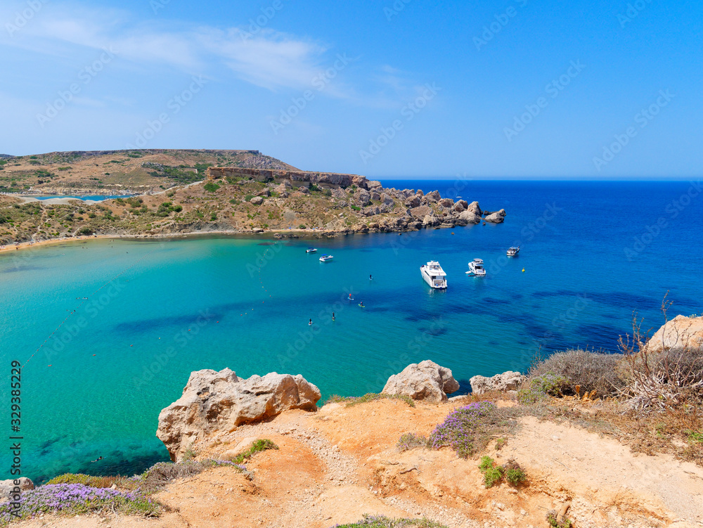 Beautiful view of the azure bay. Malta Beautiful view of the azure bay. Malta