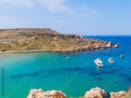 Beautiful view of the azure bay. Malta