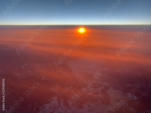 red sunset on alpine