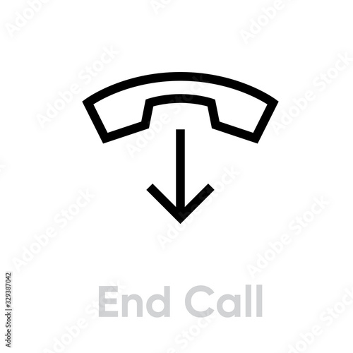 End Call icon. Editable line vector