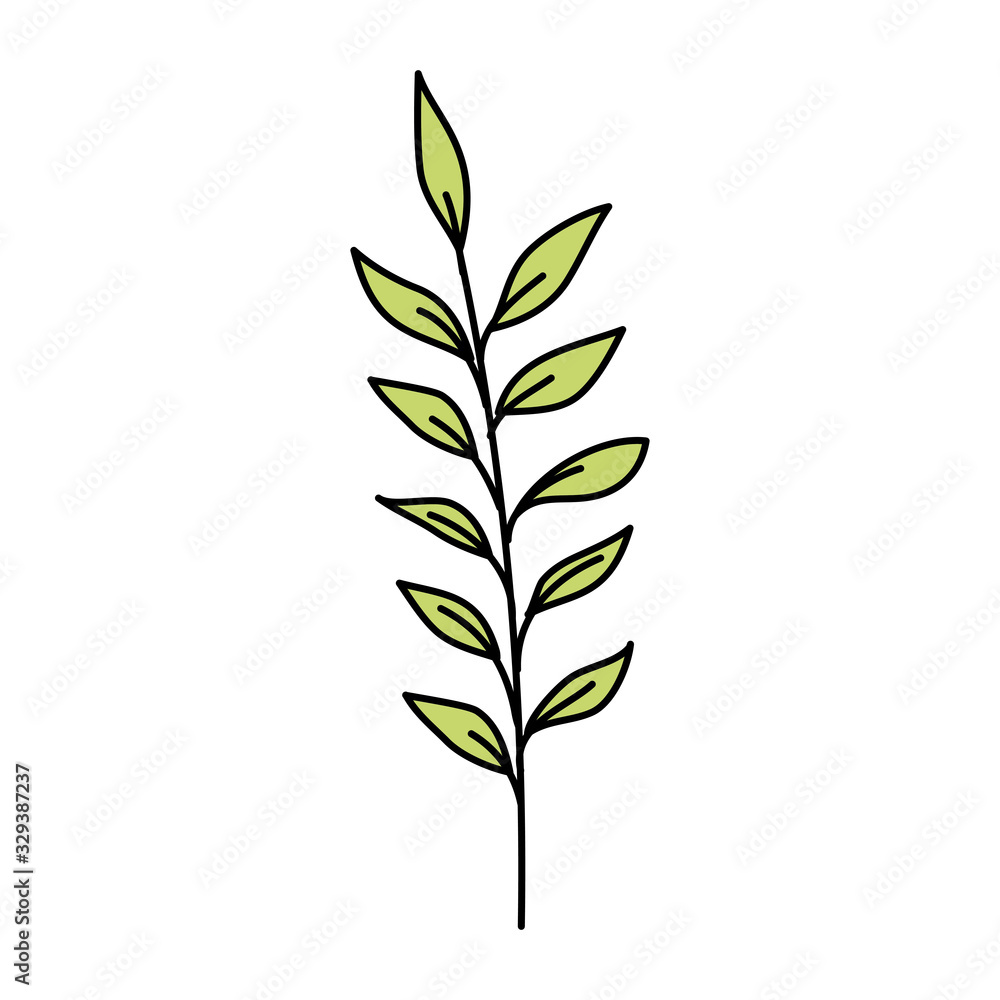 branch with leafs nature ecology isolated icon vector illustration design branch with leafs nature ecology isolated icon vector illustration design