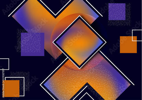 Colorful decorative composition, abstract geometric shapes texture on black. Universal cover template graphic design, minimal background pattern.