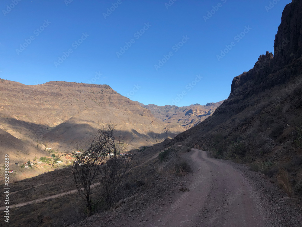 Dirt road in the hills of Gran Canaria