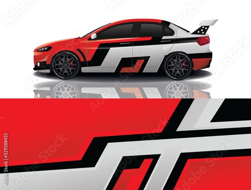 Sports car wrapping decal design