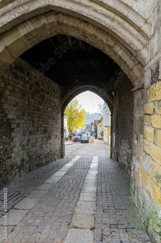 Looking through the tunnel of the Westgate in Winchester, Hampshire, UK © Gary L Hider