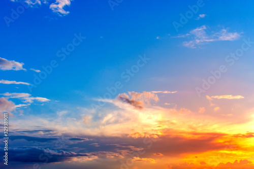 Dramatic sky with clouds. Natural abstract background. © sergofan2015