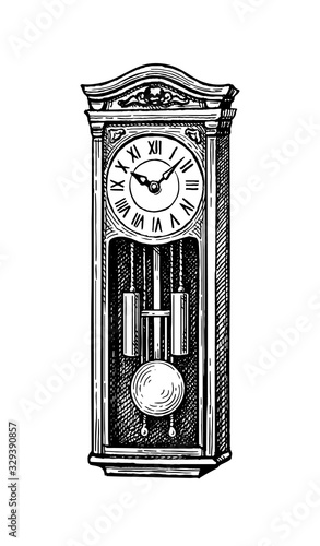 Vintage pendulum clock.