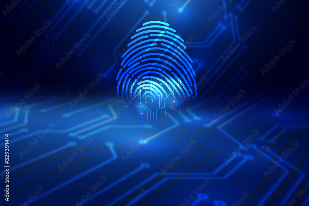 fingerprint scanning technology. fingerprint to identify personal, security system concept fingerprint scanning technology. fingerprint to identify personal, security system concept