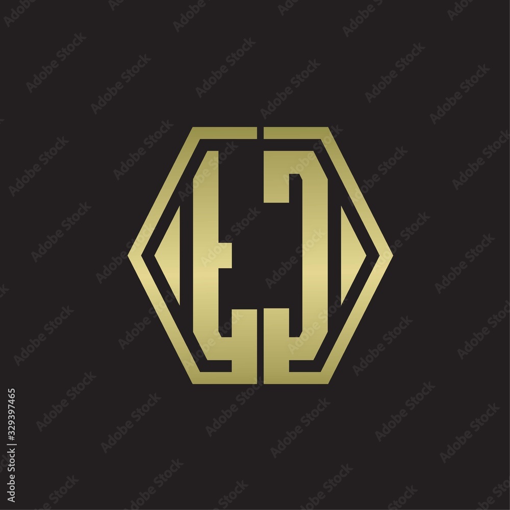 TC Logo monogram with hexagon line rounded design template with gold colors TC Logo monogram with hexagon line rounded design template with gold colors